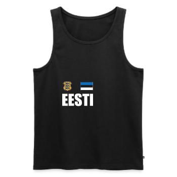 Estland - Männer Premium Bio Tank Top - Schwarz - Vorne - AI Model Male 178 light (178cm)