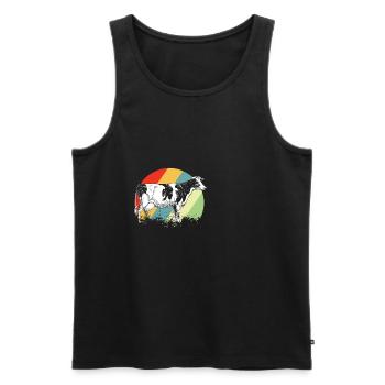 cow - Men's Premium Organic Tank Top - black - Front - Michal (187cm)