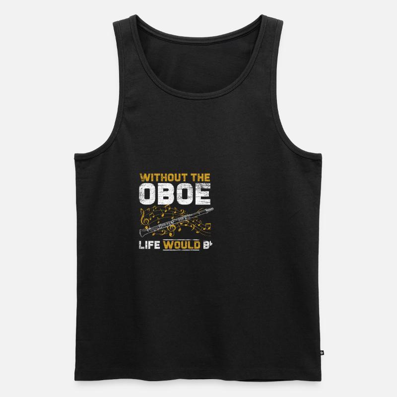Oboe Leben - Männer Premium Bio Tank Top - Schwarz