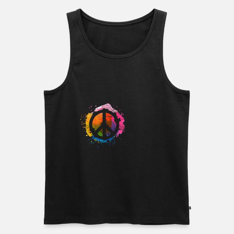 Peace - Männer Premium Bio Tank Top - Schwarz