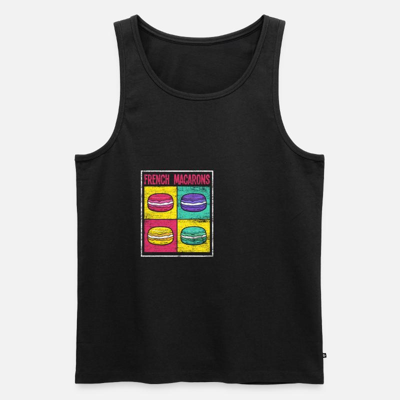 Macaron - Männer Premium Bio Tank Top - Schwarz