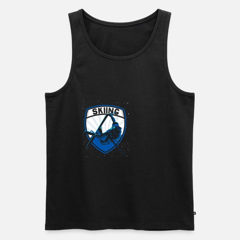Ski - Männer Premium Bio Tank Top - Schwarz