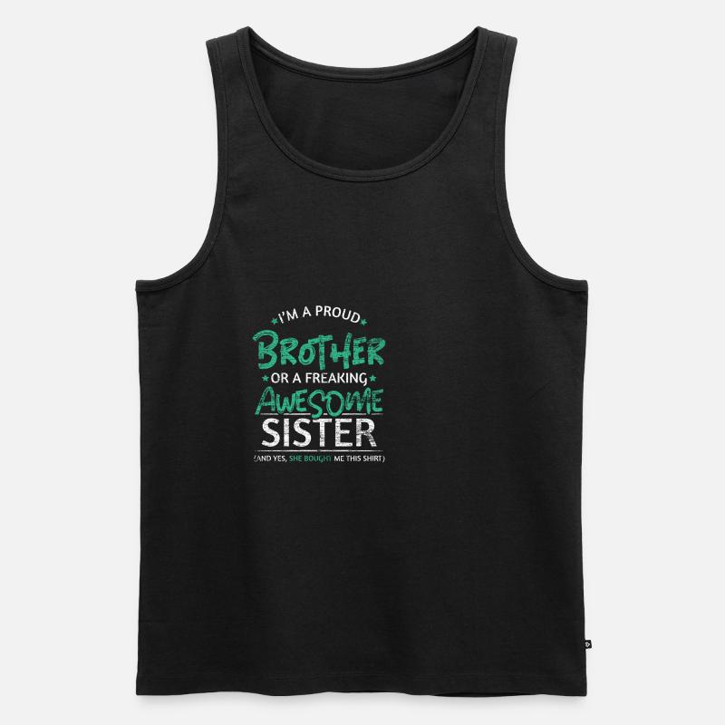 Stolzer Bruder Schwester - Männer Premium Bio Tank Top - Schwarz