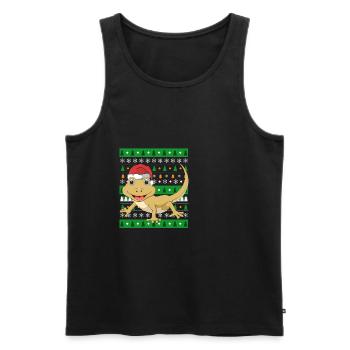 Gecko Ugly Christmas - Men's Premium Organic Tank Top - black - Front - Michal (187cm)