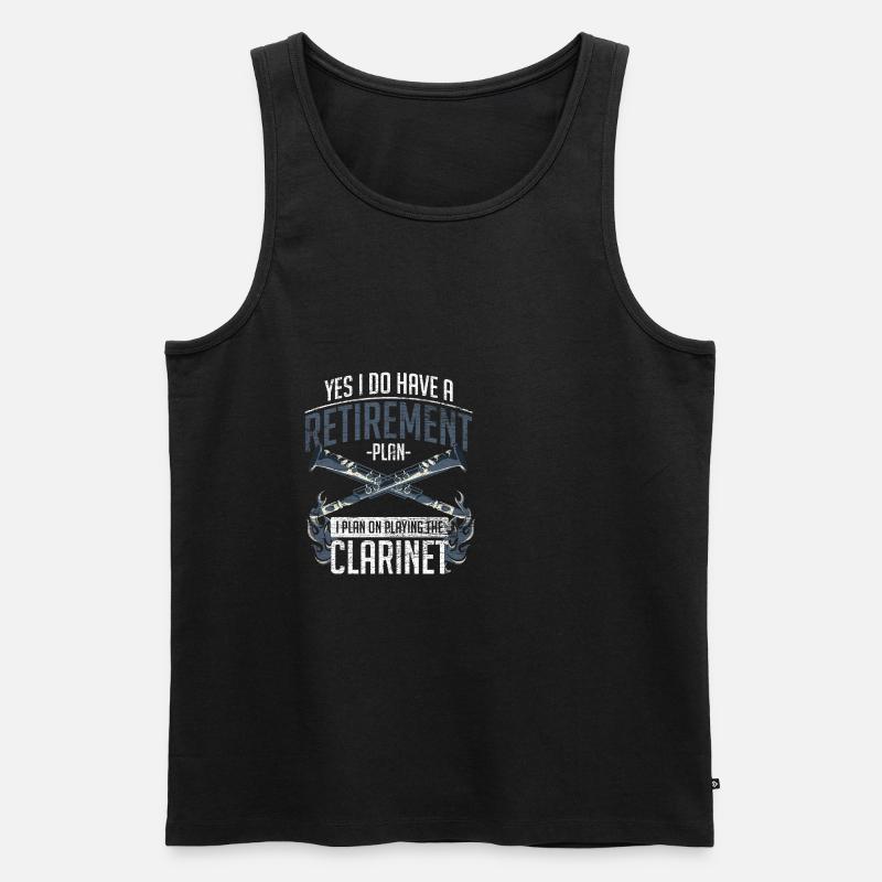 Klarinette Rente - Männer Premium Bio Tank Top - Schwarz
