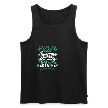Vater Tochter Stolz - Männer Premium Bio Tank Top - Schwarz - Vorne - Michal (187cm)
