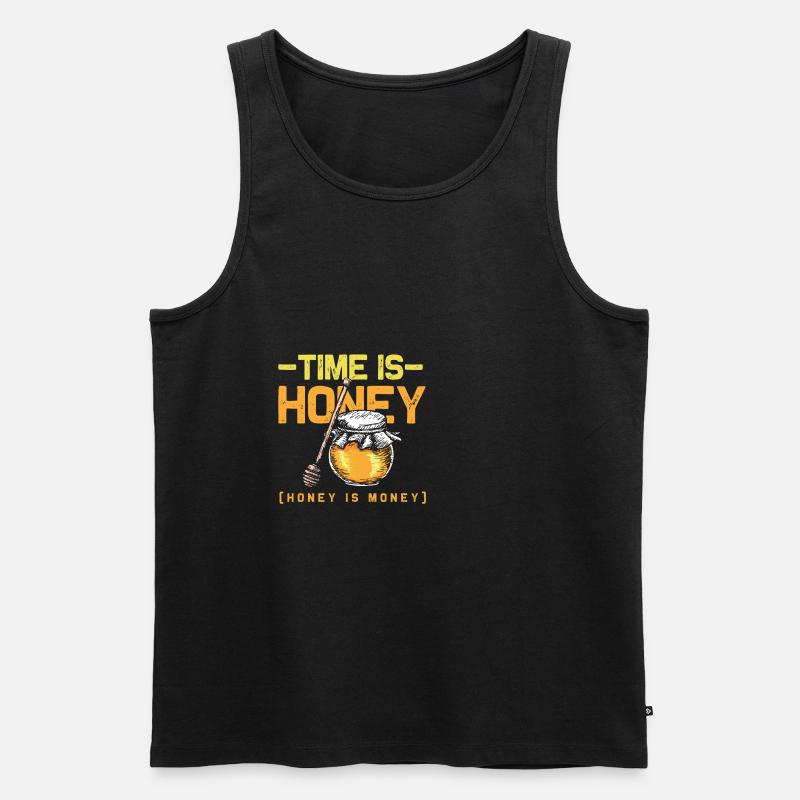 Biene Honig - Männer Premium Bio Tank Top - Schwarz