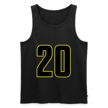 20 zahl - Männer Premium Bio Tank Top - Schwarz - Vorne - Michal (187cm)