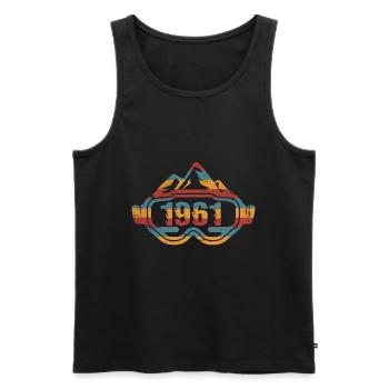 Skifahrer Skibrille Ski Geburtstag 1961 - Männer Premium Bio Tank Top - Schwarz - Vorne - Michal (187cm)