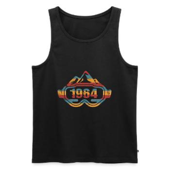 Skibrille Skifahrer Skifahrerin Geburtstag 1964 - Männer Premium Bio Tank Top - Schwarz - Vorne - Michal (187cm)