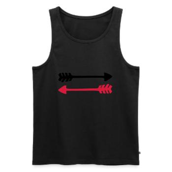 2 arrows, 2 directions, Native Indian War symbol - Men's Premium Organic Tank Top - black - Front - AI Model Male 178 light (178cm)