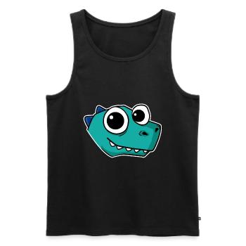 Dino Dinosaur Head - Men's Premium Organic Tank Top - black - Front - AI Model Male 178 light (178cm)