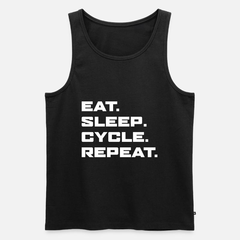 Eat Sleep Cycle Repeat - Männer Premium Bio Tank Top - Schwarz