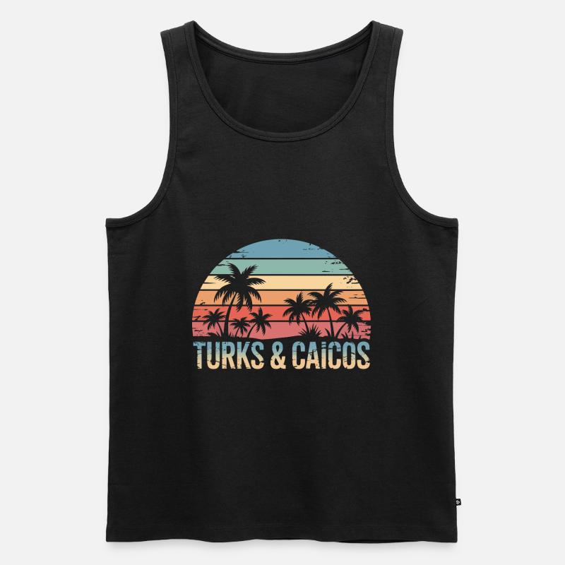 Turks- und Caicosinseln - Männer Premium Bio Tank Top - Schwarz