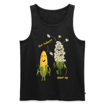Mais Popcorn Heiß Wetter Sommer - Männer Premium Bio Tank Top - Schwarz - Vorne - AI Model Male 178 light (178cm)