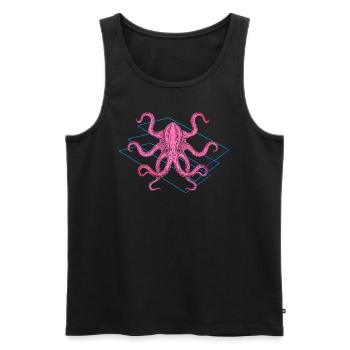 Farbiger Oktopus - Männer Premium Bio Tank Top - Schwarz - Vorne - Michal (187cm)