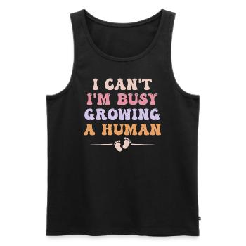 I Can't I'm Busy Growing A Human Pregnant Women - Débardeur bio Premium Homme - noir - Devant - Michal (187cm)