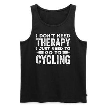 I Don't Need Therapy I Just Need To Go Cycling - Débardeur bio Premium Homme - noir - Devant - Michal (187cm)