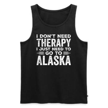 Ich brauche keine Therapie, ich muss nur nach Alaska gehen - Männer Premium Bio Tank Top - Schwarz - Vorne - Michal (187cm)