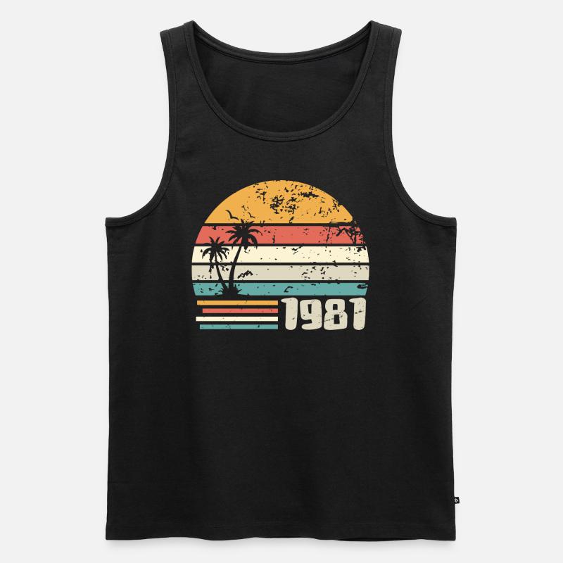 1981 Geburtstagsgeschenk - Made in 1981 Retro 1981 - Männer Premium Bio Tank Top - Schwarz