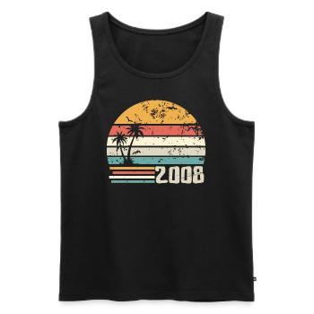 2008 Birthday Gift - Made in 2008 Retro 2008 - Men's Premium Organic Tank Top - black - Front - Michal (187cm)
