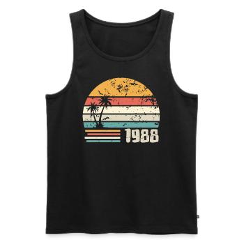 1988 Geburtstagsgeschenk - Made in 1988 Retro 1988 - Männer Premium Bio Tank Top - Schwarz - Vorne - AI Model Male 178 light (178cm)