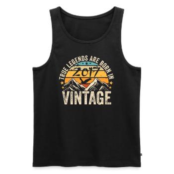 Vintage 2017 Vintage 2017 Geburtstagsgeschenk - Männer Premium Bio Tank Top - Schwarz - Vorne - Michal (187cm)