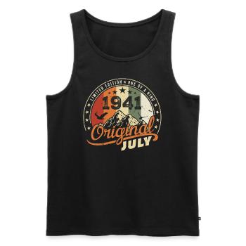 1941 July 1941 Shirt Birthday 1941 Gift - Men's Premium Organic Tank Top - black - Front - AI Model Male 178 light (178cm)