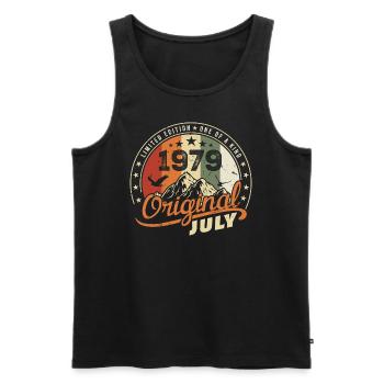 1979 Juli 1979 Geburtstagsshirt 1979 Geschenk - Männer Premium Bio Tank Top - Schwarz - Vorne - AI Model Male 178 light (178cm)