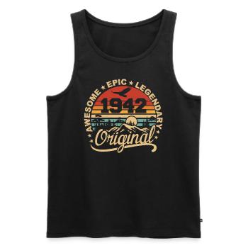 Original 1942 Birthday Gift 1942 Retro 1942 - Men's Premium Organic Tank Top - black - Front - Michal (187cm)