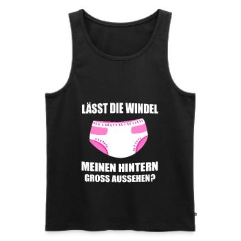 ABDL Mädchen Windel Diaper Geschenk - Männer Premium Bio Tank Top - Schwarz - Vorne - AI Model Male 178 light (178cm)
