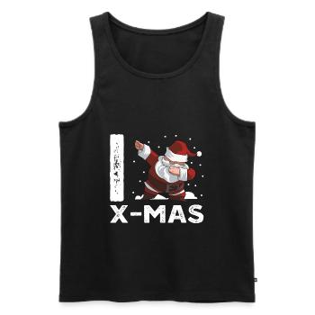J'adore Noël tamponner le père Noël - Débardeur bio Premium Homme - noir - Devant - AI Model Male 178 light (178cm)