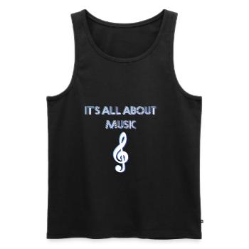 music - Men's Premium Organic Tank Top - black - Front - Michal (187cm)