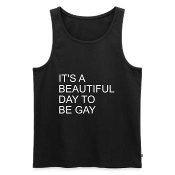 It's A Beautiful Day To Be Gay - Men's Premium Organic Tank Top - black - Front - Michal (187cm)