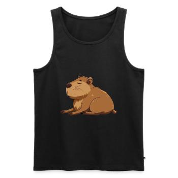 Wasserschwein - Männer Premium Bio Tank Top - Schwarz - Vorne - Michal (187cm)