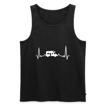 Camping Heartbeat Camper Camper - Men's Premium Organic Tank Top - black - Front - Michal (187cm)