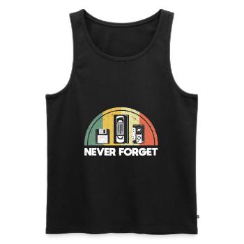 Never Forget Retro Vintage - Men's Premium Organic Tank Top - black - Front - AI Model Male 178 light (178cm)