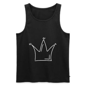 Emoji Krone Kronen Skizze weiß - Männer Premium Bio Tank Top - Schwarz - Vorne - Michal (187cm)