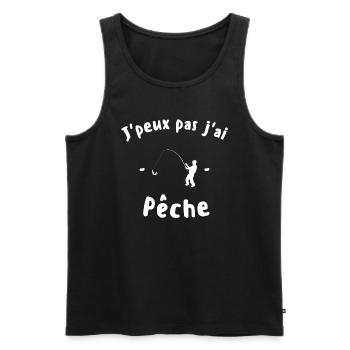 J'peux pas j'ai pêche - Débardeur bio Premium Homme - noir - Devant - AI Model Male 178 light (178cm)