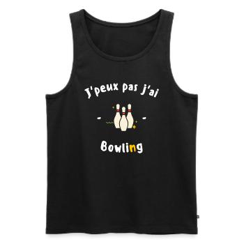J peux pas j ai Bowling - Débardeur bio Premium Homme - noir - Devant - Michal (187cm)