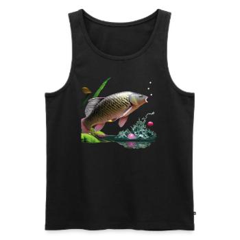 Carp Master - Men's Premium Organic Tank Top - black - Front - AI Model Male 178 light (178cm)