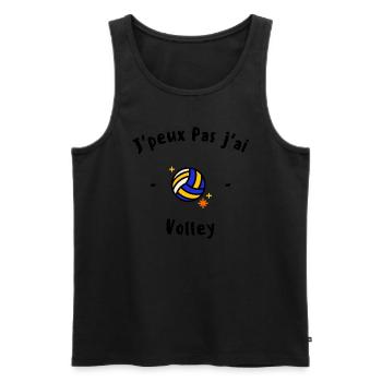 Ich kann nicht, ich habe Volleyball - Männer Premium Bio Tank Top - Schwarz - Vorne - AI Model Male 178 light (178cm)