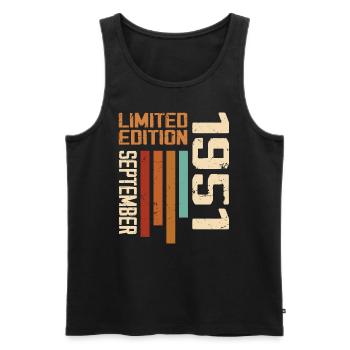 September 1951 Originelle Geschenkidee zum Geburtstag - Männer Premium Bio Tank Top - Schwarz - Vorne - Michal (187cm)