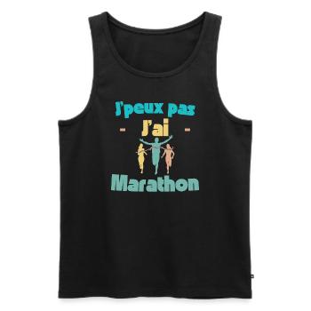 Ich kann keinen Marathon - Männer Premium Bio Tank Top - Schwarz - Vorne - AI Model Male 178 light (178cm)