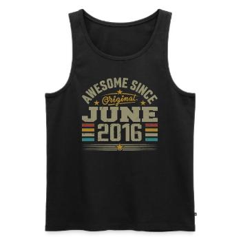 June 2016 Birthday Gift June 2016 June - Men's Premium Organic Tank Top - black - Front - Michal (187cm)