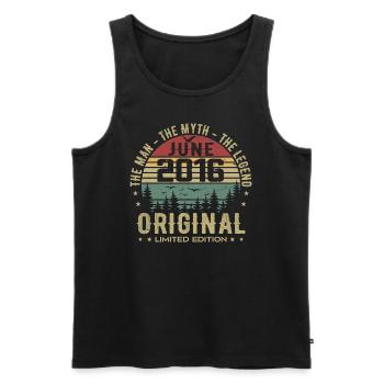 2016 June 2016 Birthday June 2016 June Gift - Men's Premium Organic Tank Top - black - Front - Michal (187cm)