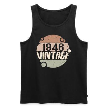 Jahrgang 1946 Retro Geschenke 1946 Jahrgang 1946 - Männer Premium Bio Tank Top - Schwarz - Vorne - Michal (187cm)