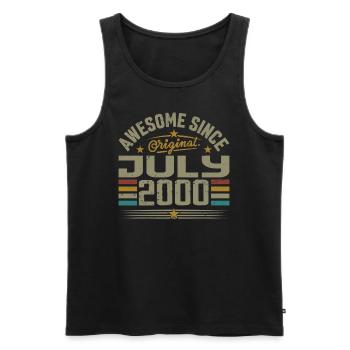 Built in July 2000 | Gift July 2000 - Men's Premium Organic Tank Top - black - Front - Michal (187cm)