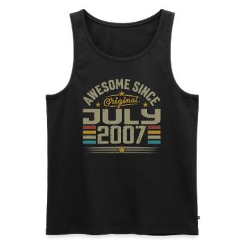Baujahr Juli 2007 | Geschenk Juli 2007 - Männer Premium Bio Tank Top - Schwarz - Vorne - Michal (187cm)