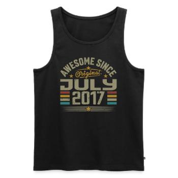 Built in July 2017 | Gift July 2017 - Men's Premium Organic Tank Top - black - Front - Michal (187cm)